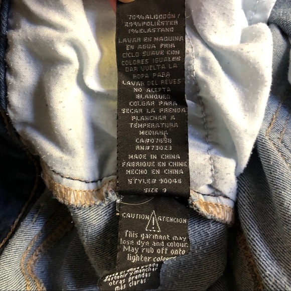 🎄 Wax jeans medium wash size 9 skinny  distressed - Picture 13 of 14